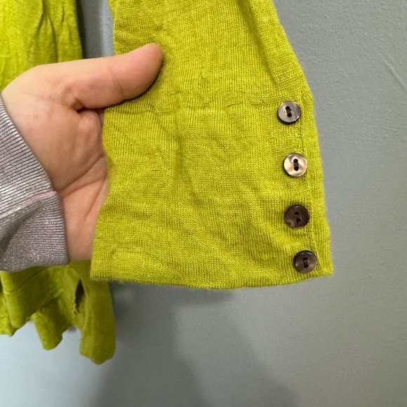 J. JILL merino wool chartreuse green tunic sweater size S - Picture 2 of 6